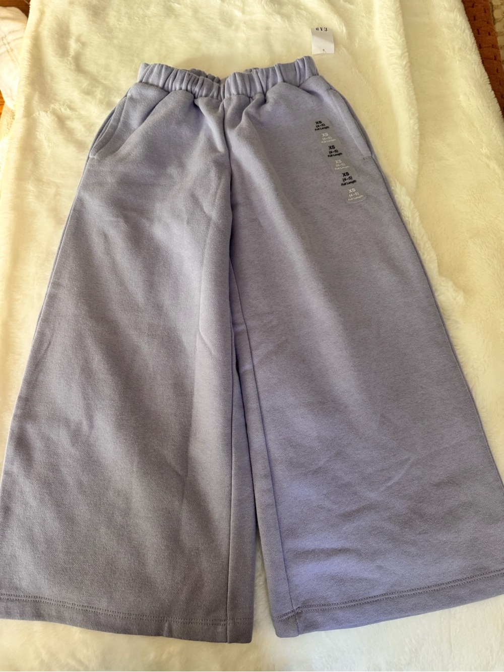 GAP Kids Light Purple/Lavender Wide-Leg Sweatpants